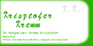 krisztofer kremm business card